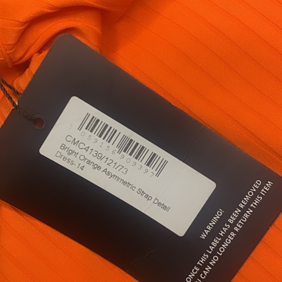 Bright orange Asymmetric dress - Picture 3 of 4